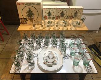 Spobe Christmas China. Christmas Bowls & Glasses