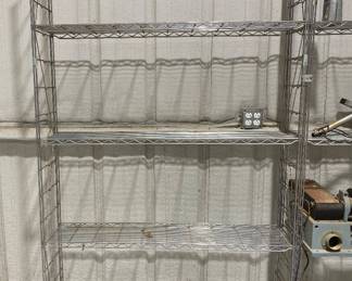 Several Sturdy Metal Shelving Units  
