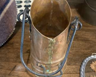 Vintage Brass/Copper Fireplace Matchstick Holder