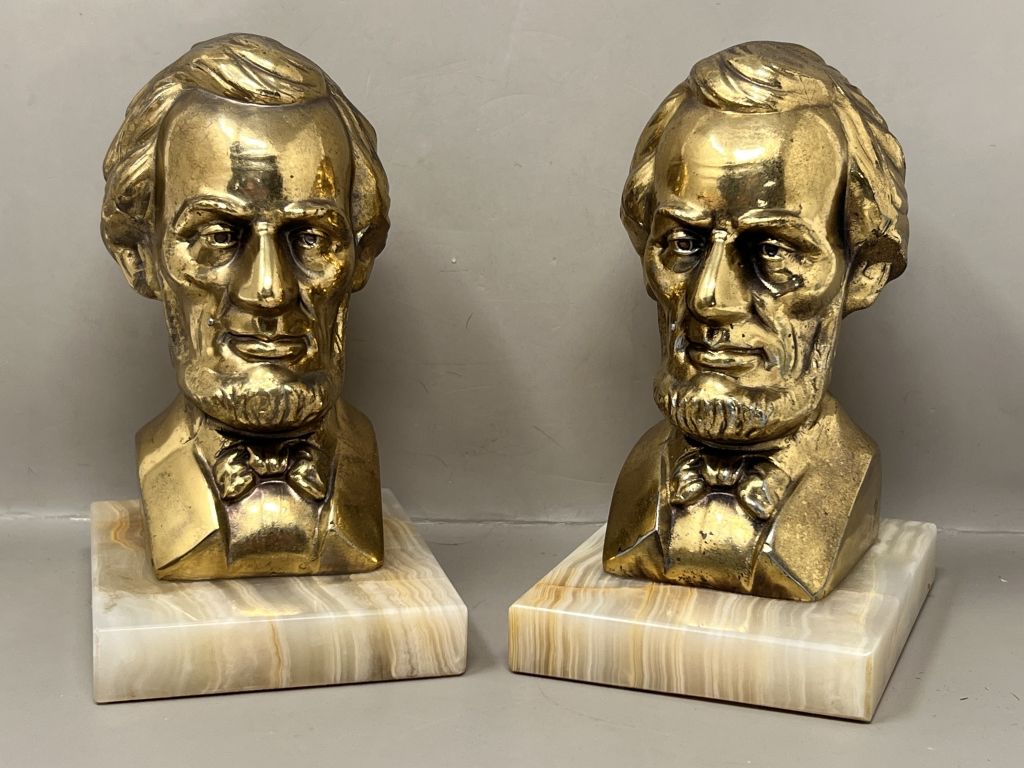 Lot 125 | Vintage Abraham Lincoln Cast Bust Bookends
