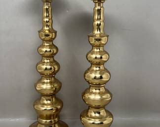Lot 89 | Graduated Ball Brass Candlesticks Candlestick
