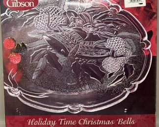 Lot 86 | Gibson Holiday Time Christmas Bells Glass Platter
