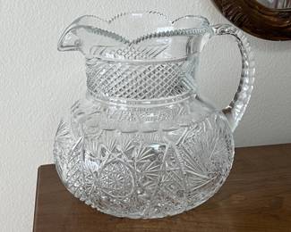 Lot 35 | Vintage Cut Crystal Pitcher Jug
