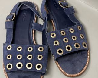 Lot 254 | Sz9 Ladies J Crew Grommet Suede Sandals Shoes
