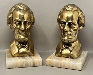 Lot 125 | Vintage Abraham Lincoln Cast Bust Bookends
