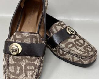 Lot 252 | Sz7.5 Ladies Etienne Aigner Monogram Loafers

