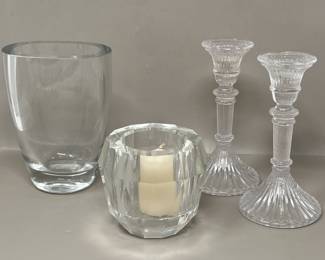 Lot 185 | As Is Crystal Vase, Faceted Crystal Votive
