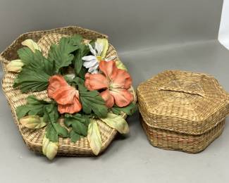 Lot 269 | Vintage Woven Grass Basket Jars Jar Set
