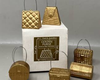 Lot 189 | Twos Company Golden Purse Placecard Holders
