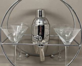 Lot 79 | Godinger 10pc Martini Set Shaker Holder

