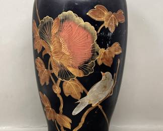 Lot 117 | Vintage Japanese Matte Black Ceramic Vase
