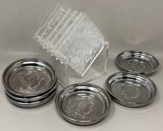 Lot 87 | Vintage Coasters Lucite, Flashed Glass
