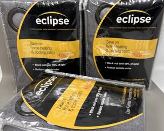 Lot 291 | (3) NEW Eclipse Blackout Drapes Curtains Grommets
