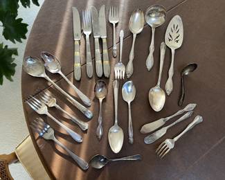 Lot 44 | Vintage Silverplate & Stainless Serving Utensils,

