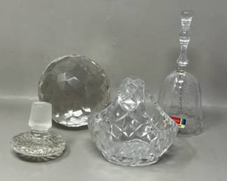Lot 318 | Fostoria Bell, Crystal Paperweight, Decanter
