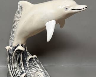 Lot 304 | GH Cook Carved Resin Dolphin Figurine Statue

