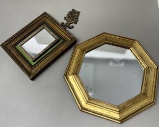 Lot 105 | Pair of Gilded Framed Vintage Small Mirrors

