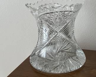 Lot 34 | Antique Etched & Cut Crystal Corset Vase
