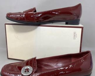 Lot 68 | Sz 7 Ladies COACH Red Patent Leather Loafers
