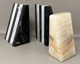 Lot 211 | Marble Bookends Bookend Bookend Pair
