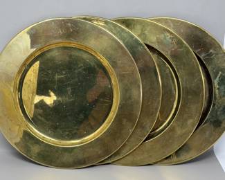 Lot 141 | (4) Flashed Metal Charger Plates Chargers
