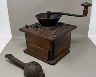 Lot 153 | Cast Iron Antique Coffee Mill Grinder, Citrus
