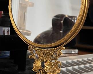Lot 237 | Vintage Hollywood Regency 24K Plated Mirror

