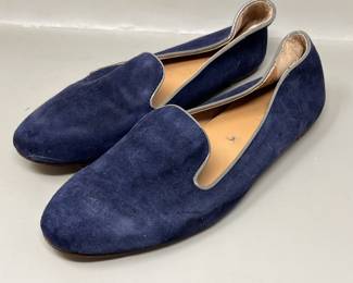 Lot 253 | Sz 8 Ladies J Crew Blue Suede Flats Shoes Loafers
