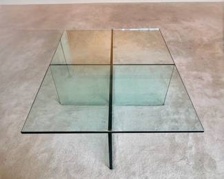 MCM rectangular glass coffee table