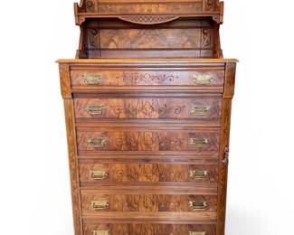 Eastlake Walnut Lockside Chest - c. 1870-1880