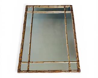 Vintage Carvers' Guild faux bamboo mirror
