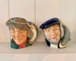 Royal Doulton Toby Mugs - "The Poacher" and "Captain Ahab"