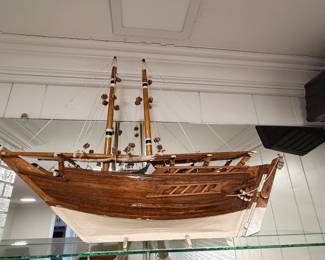 An antique model of a dhow from Kuwait