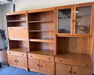 Vintage Modern Oak Sectional Modular Teak Wall unit from Lord Series by Kamper International. 