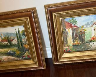 Original Oil on Canvas Framed Tuscany Italy Landscapes 