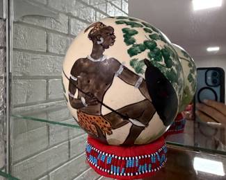 Hand-painted Ostrich Egg