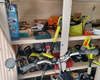 Ryobi Yard Tools, Blower/Edger/Weed eater/Trimmers/ Hand Saw/Sander/ Drill