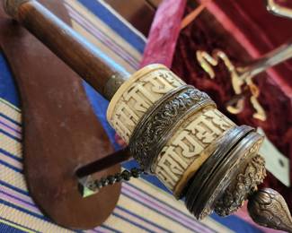 Tibetan Buddhist Prayer Wheel..Silver