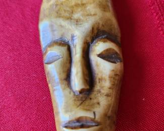 Antique African Carved Bone Amulet!