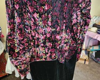 Vintage Velvet Skirted Dress by Liza Michaels.