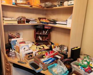 Stationery and lots of it! Contemporary desk.