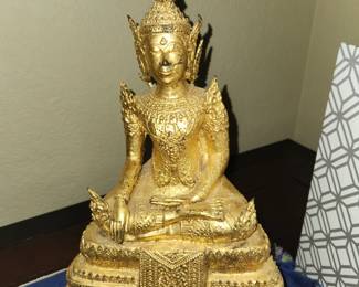 Bronze Thai Buddha Statue from the Rattanakosin Period.