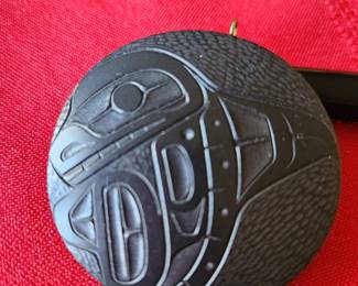 Signed Haida Argillite Pendant.