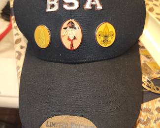 Collectible Boy Scouts Of America Hat and lots of Vintage Boy Scout stuff!