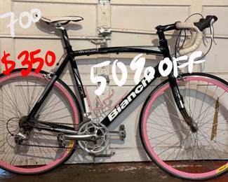 50% off - Bianc hi Via Nirone 7 Aluminum Road Bike – Drop Bars – Deep V Velocity Pink  Rims