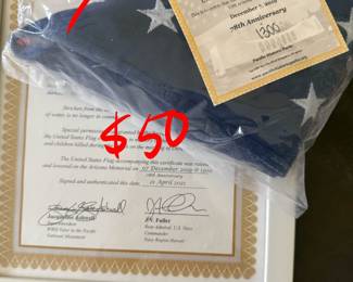 Flag that flew over Pearl Harbor on the 78th  anniversary