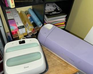Cricut Air 2, Heat Press, vinyl and cardstock supplies