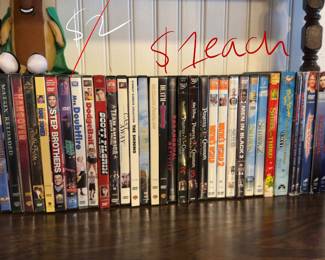DVD half off only a dollar each
