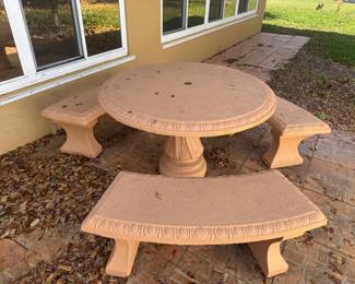 Concrete picnic table