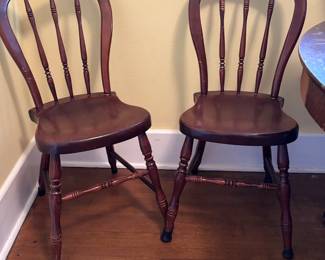 Pair of vintage wooden kitchen table chairs
